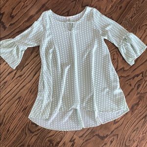 Sage Green Polka Dot Top / Tunic